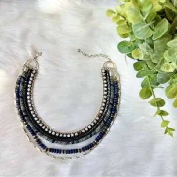 Stella & Dot Emmeline Statement Necklace Versatile Multi-Strand 3-in-1Lapis Blue - Picture 3 of 10